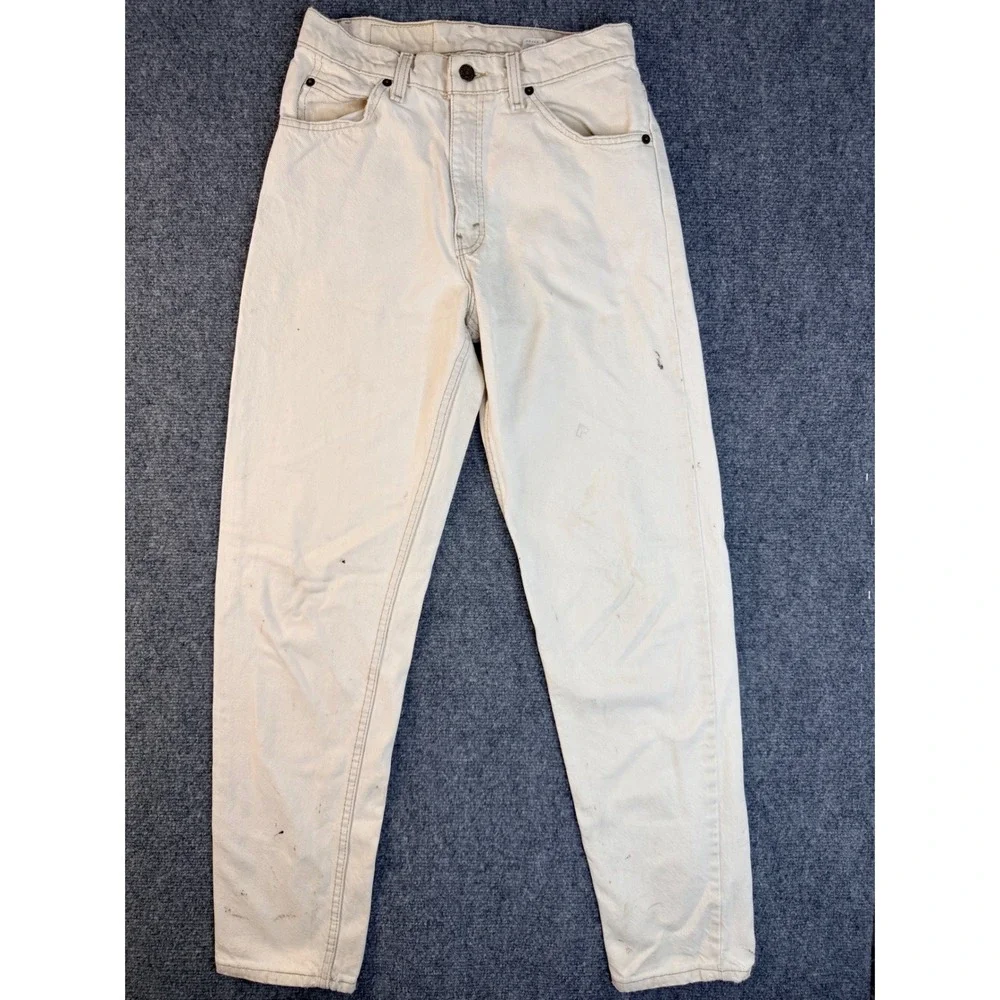 Vintage‎ Levis 550 Mens 30x32 White Jeans Relaxed Fit Tapered Leg USA Made 90s